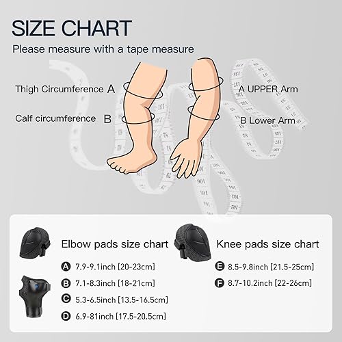 Miniatura 4 de WayEee Juego de 6 piezas de equipo de protección para niños, rodilleras para niños de 3 a 14 años, rodilleras y coderas para niños pequeños, juego