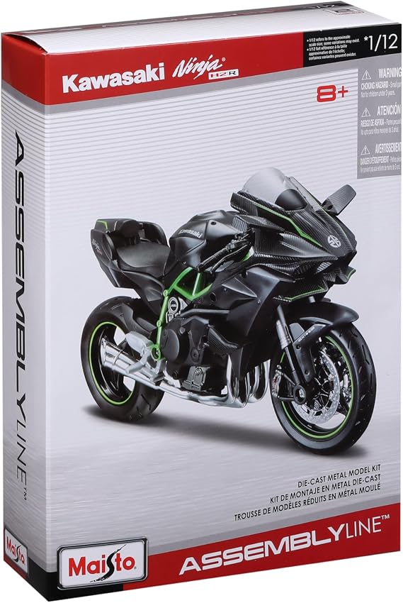 Maisto 1:12 Scale Assembly Line Kawasaki Ninja H2R Diecast Model Kit, Grey