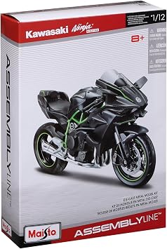 Maisto 1:12 Scale Assembly Line Kawasaki Ninja H2R Diecast Model Kit, Grey