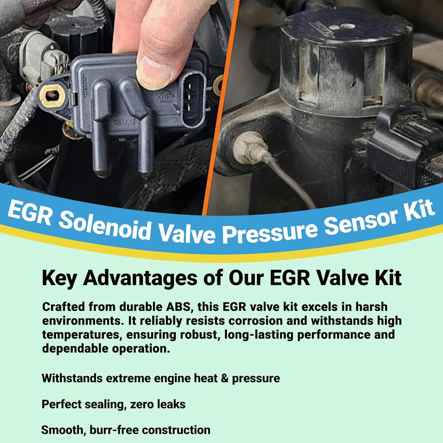 EGR Vacuum Solenoid Valve & Pressure Feedback Sensor Kit - DPFE15 VS63 F77Z9J460AB F63Z9J459AA, Compatible with Ford F-150 Explorer Ranger Mustang Lincoln Mercury