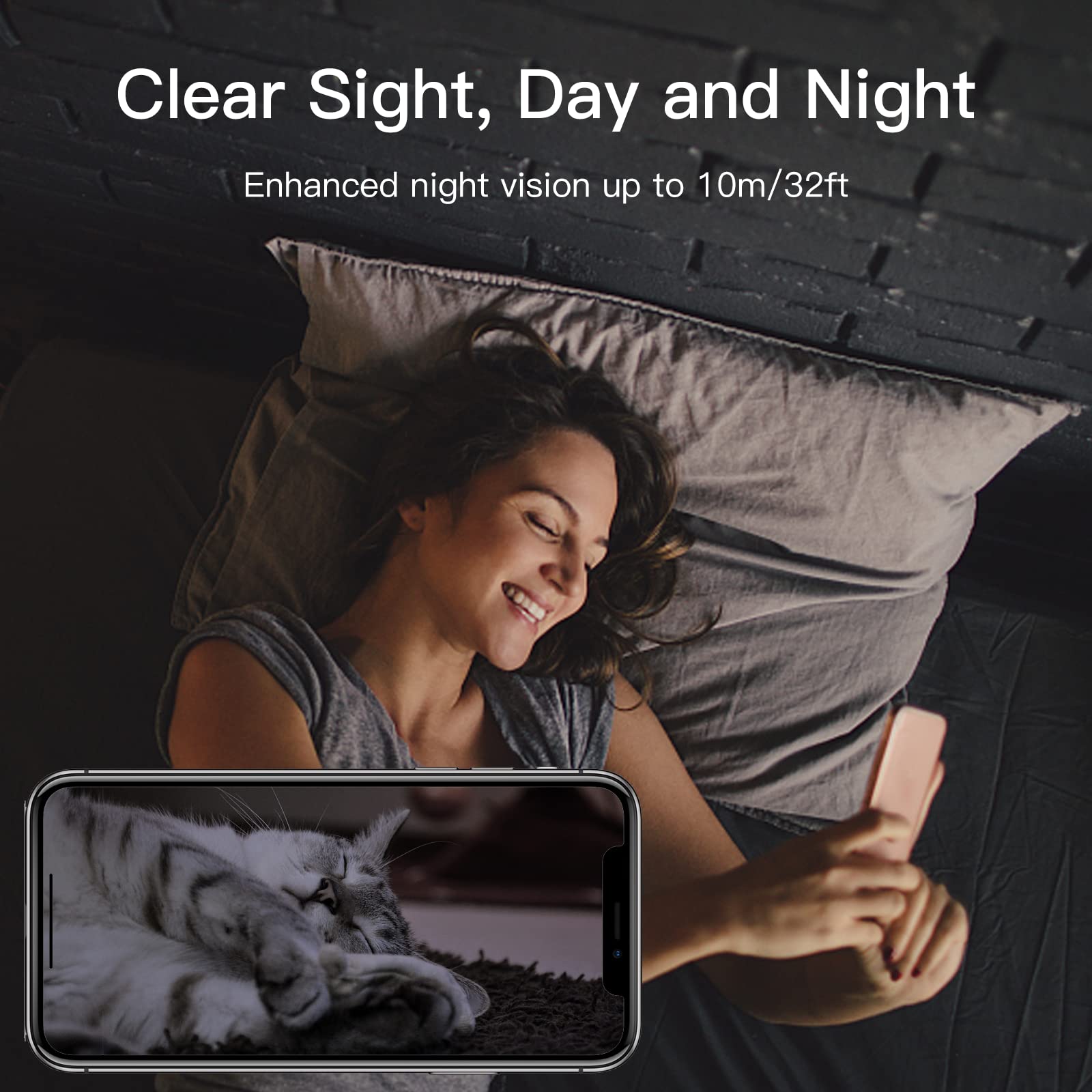 LAXIHUB Osłona 360 °C Pan Tilt Indoor Security Camera, 2K Full HD Smart Monitor Baby Pet Camera z aplikacją na telefon, noktowizor, dwukierunkowe audio, Motion Sound Detection, współpracuje z Alexa