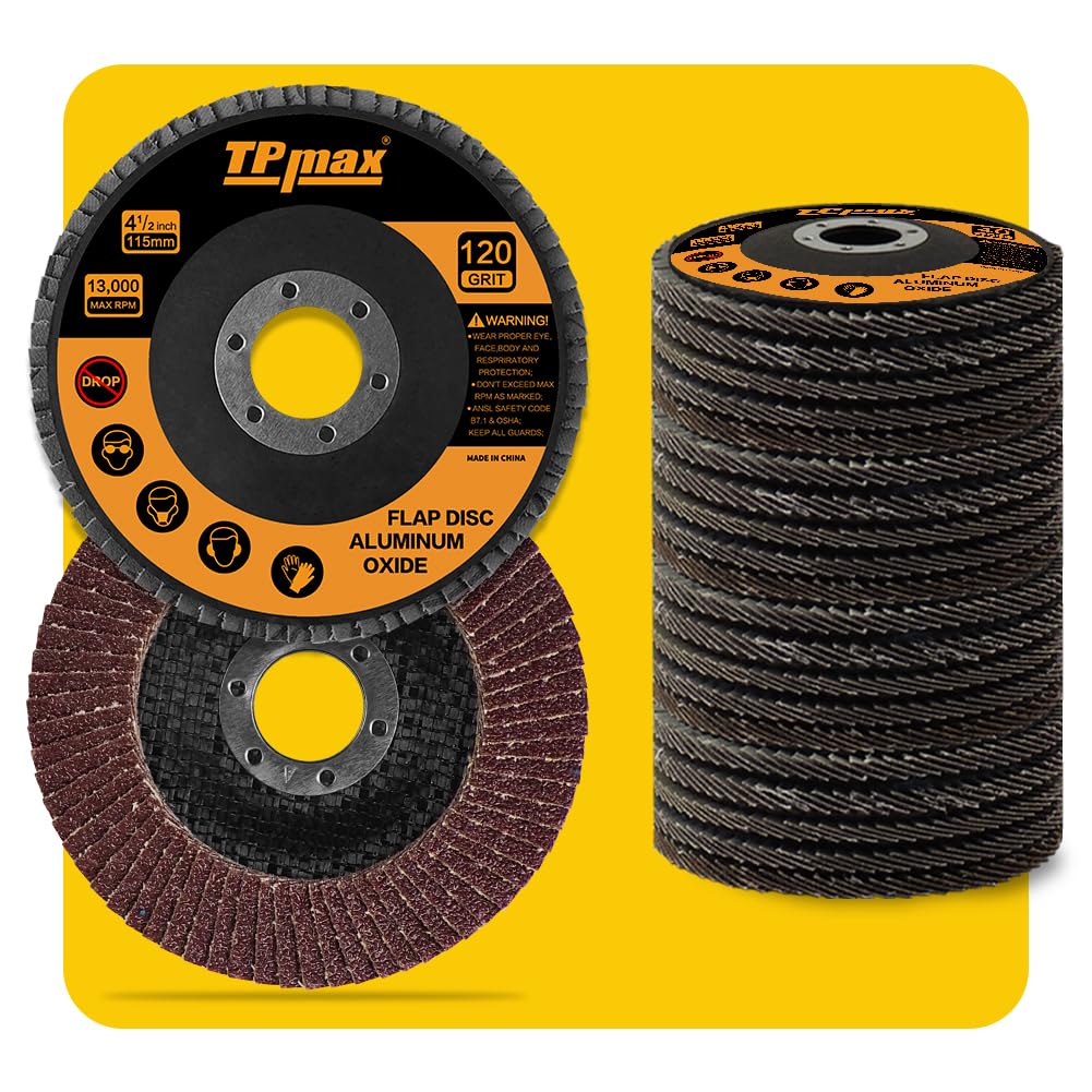 20PCS Flap Disc - 4-1/2 Inch - Sanding Grinding Wheel for Angle Grinder Type #27 - Aluminum Oxide Abrasive - Assorted 40 60 80 120 Grits (20)