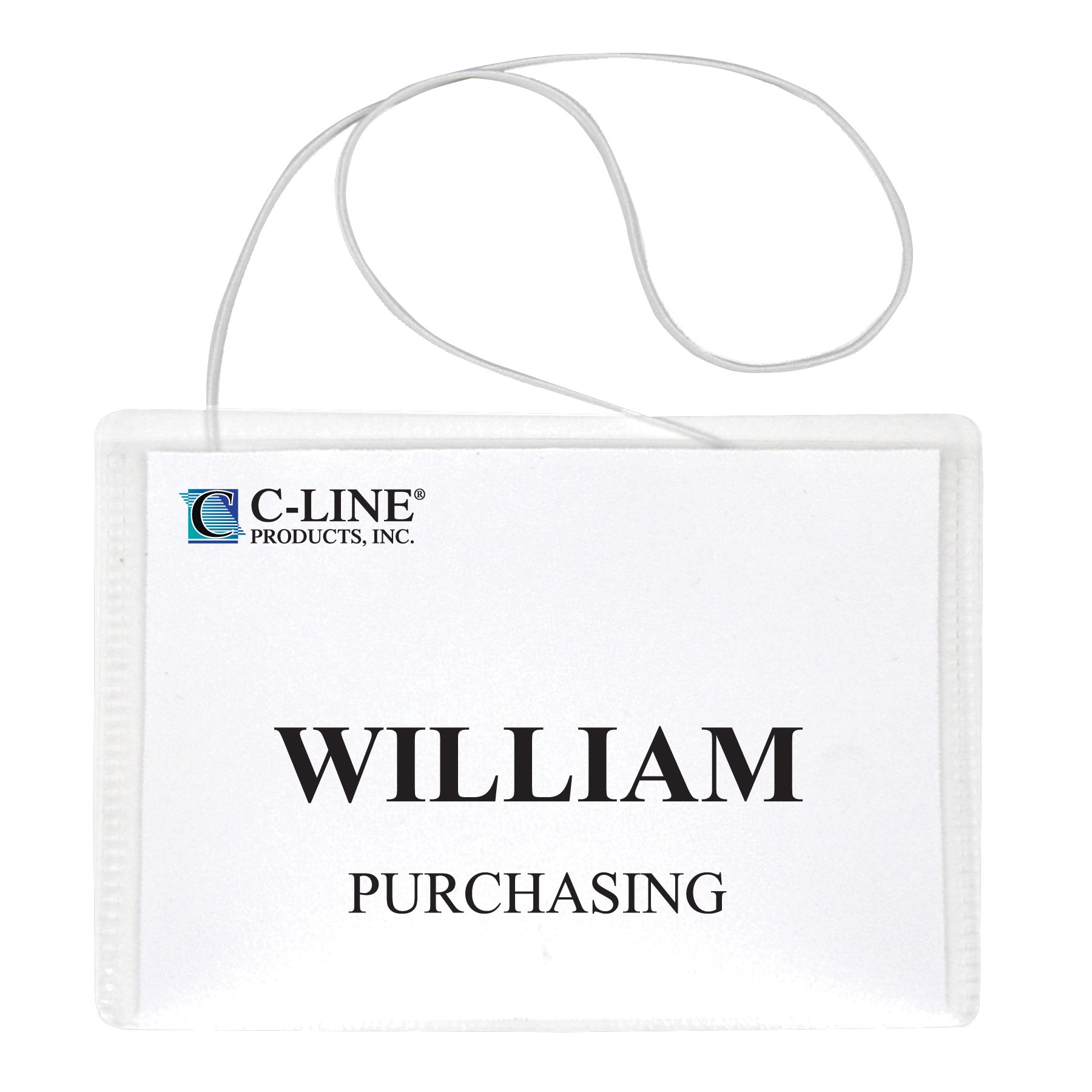 C-Line Hanging Style Name Badge Holders with Elastic Cord