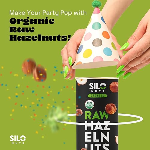 Miniatura 6 de SILO Nuts, Avellanas orgánicas, crudas, 7 onzas, Filberts, avellana entera, con piel, sin cáscara, nueces sin OMG, vegano, kosher, gran aperitivo