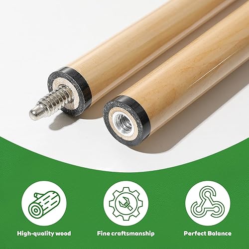 Miniatura 6 de 58 palos de 2 piezas para taco de piscina con color café y punta de cuero de 0.51 pulgadas, peso de 20 onzas (juego de 2 de 58 pulgadas, juego de