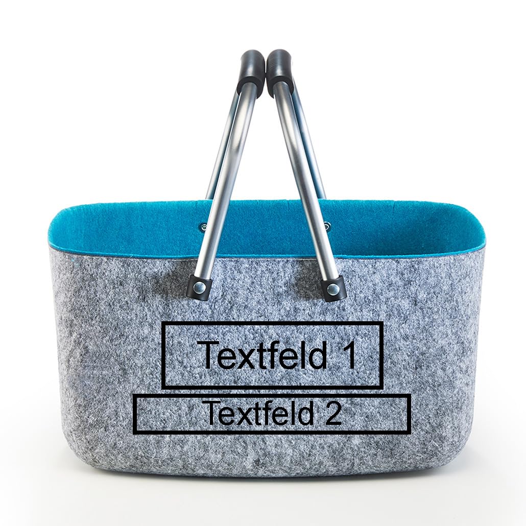 Kobolo personalisierbarer Filzkorb 36x22x18 cm Grau