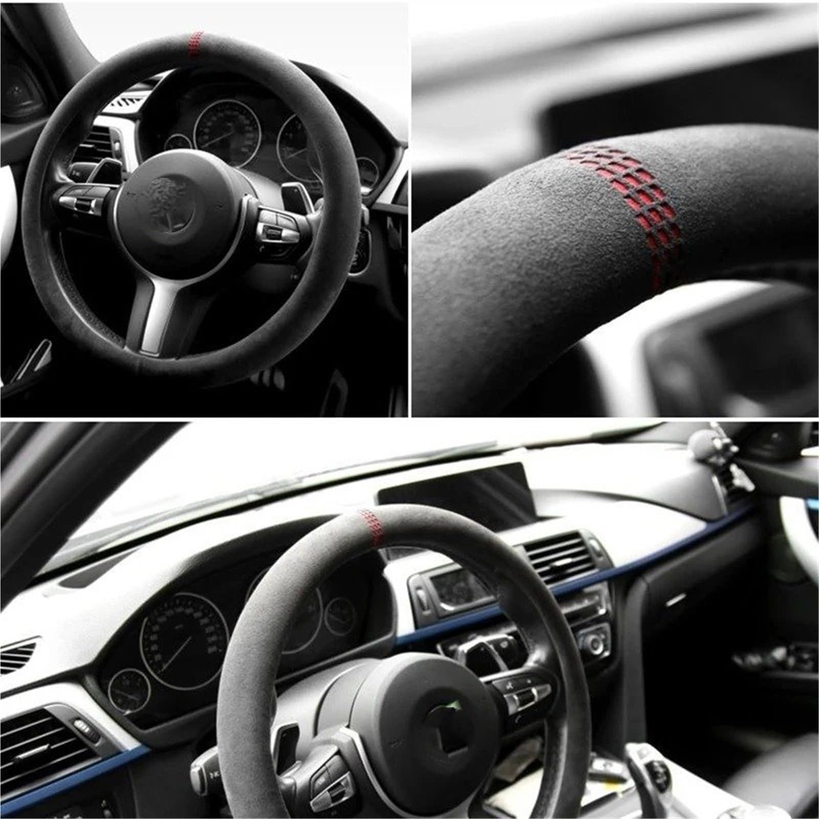 Funda Volante Protector Negro para Volante De Coche Cubierta para Volante Accesorios Adecuados para Interior De Coche Protector De Volante(Yellow O)