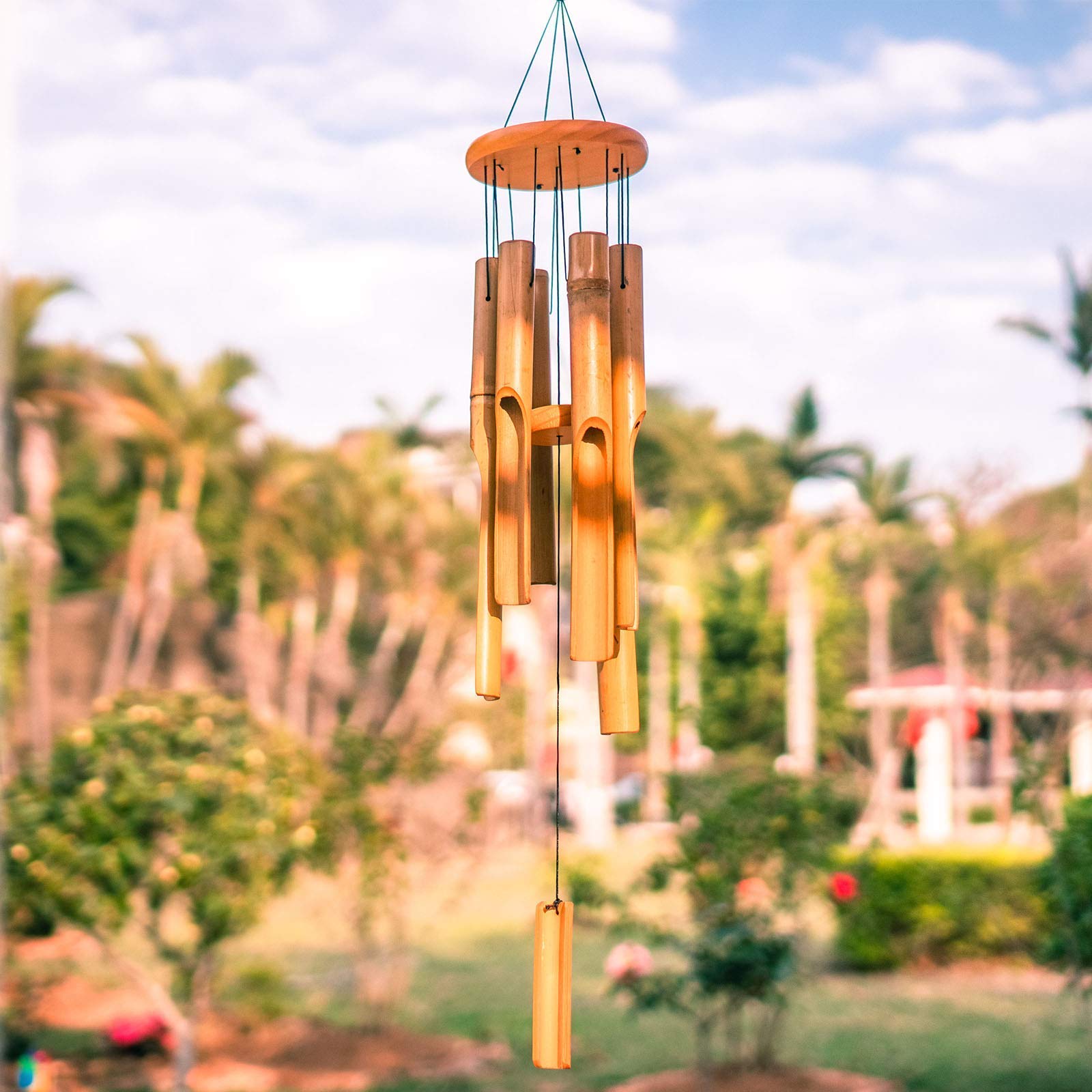 VEWOGARDEN30" Bamboo Wind Chimes Outdoor Deep Tone Music Relaxation Wooden Wind Chimes for Garden, Patio, Home Decor