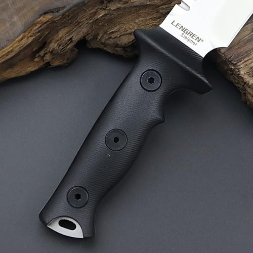 Miniatura 6 de LENGREN Cuchillo táctico de 11.5 pulgadas Full Tang Jungle Primitive Fixed, Dientes Dorsal afilados y cuchillo de supervivencia para campamento,