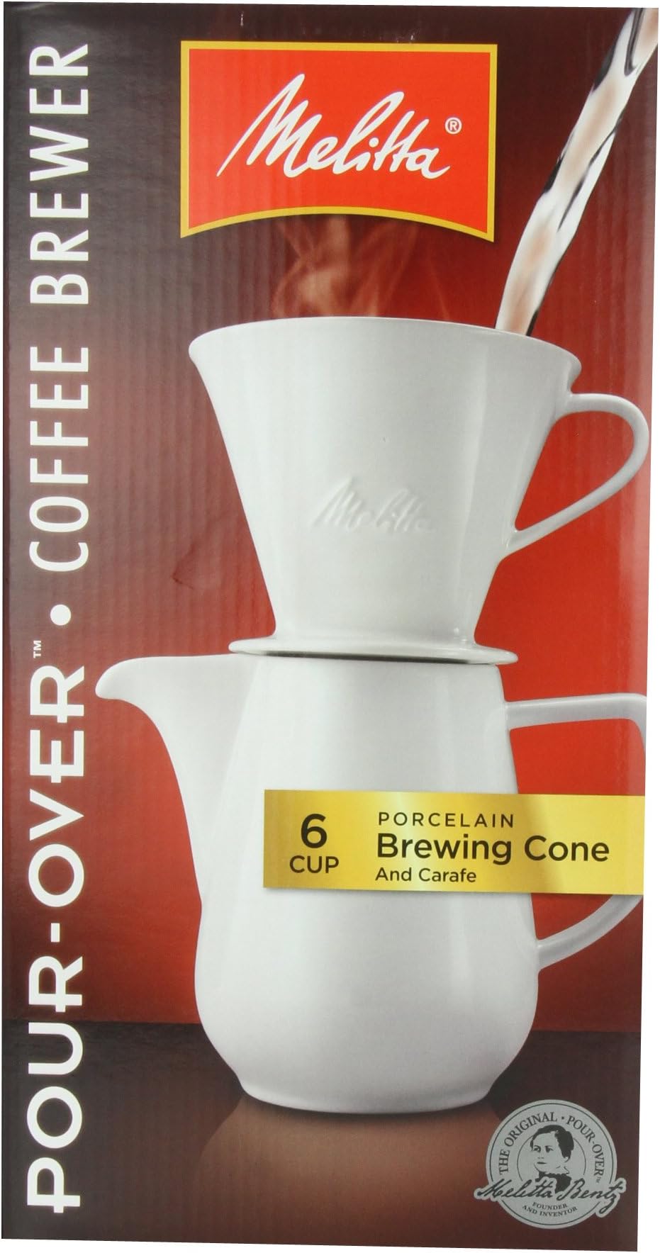 36 oz. Pour-Over Coffee Brewer with Porcelain Carafe, White