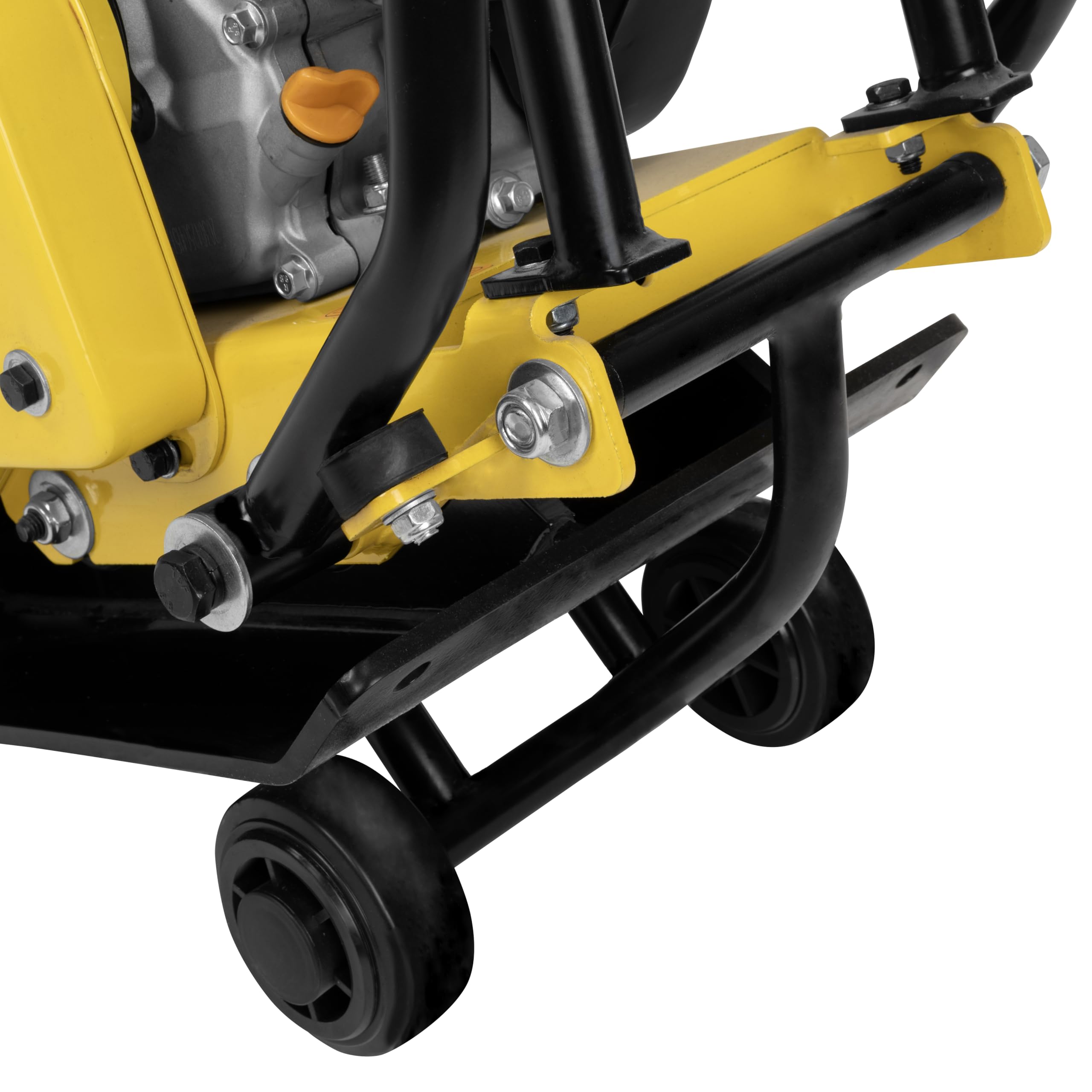 Güde GRP 50E Rüttelplatte - 4-Takt-Motor, 196 Kubikzentimeter Hubraum, 4,1 Kilowatt, 5,5 PS, 43 x 30 Zentimeter Arbeitsplatte, 8,5 kN Verdichtungsdruck, 20 m/min Vorlauf, Polyurethanmatte, Fahrwerk