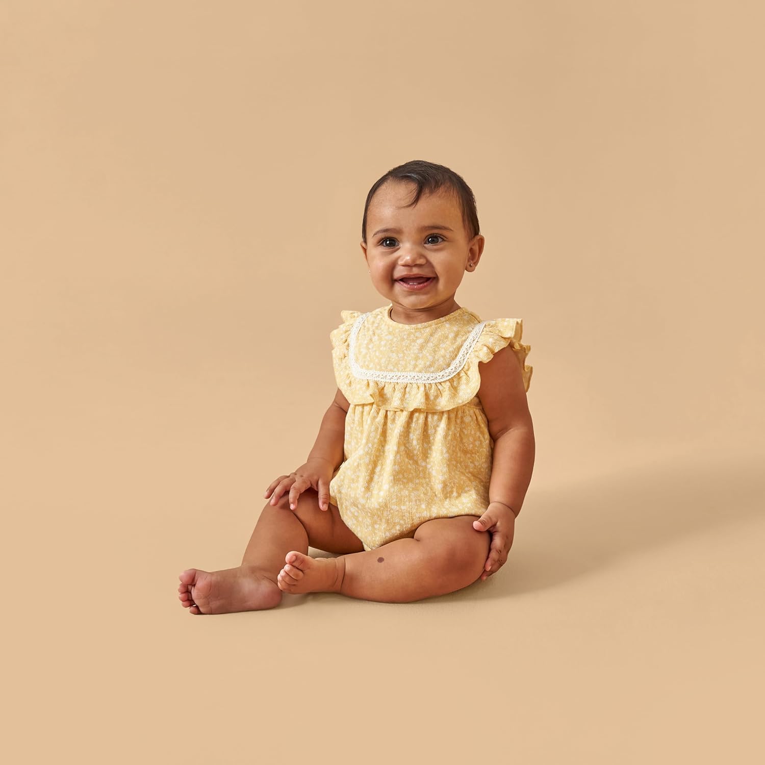 Modern Moments by Gerber baby-girls Ruffle Bodice Bubble Romper - Image 4