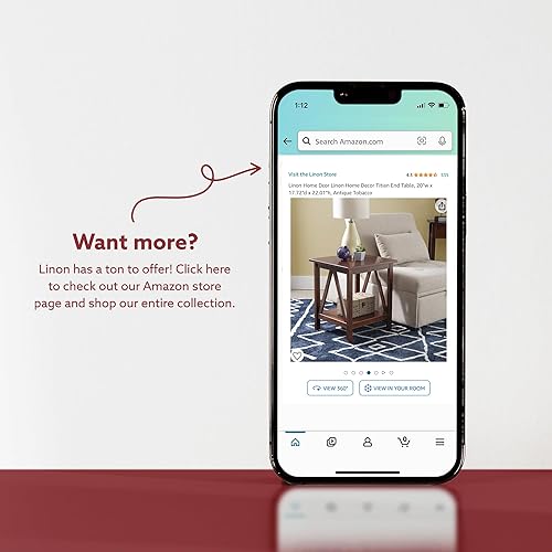 Miniatura 8 de Linon Raleigh - Mesa decorativa azul marino con almacenamiento y extravagantes tiradores de cajón de estrellas de mar, 30.25 pulgadas de alto