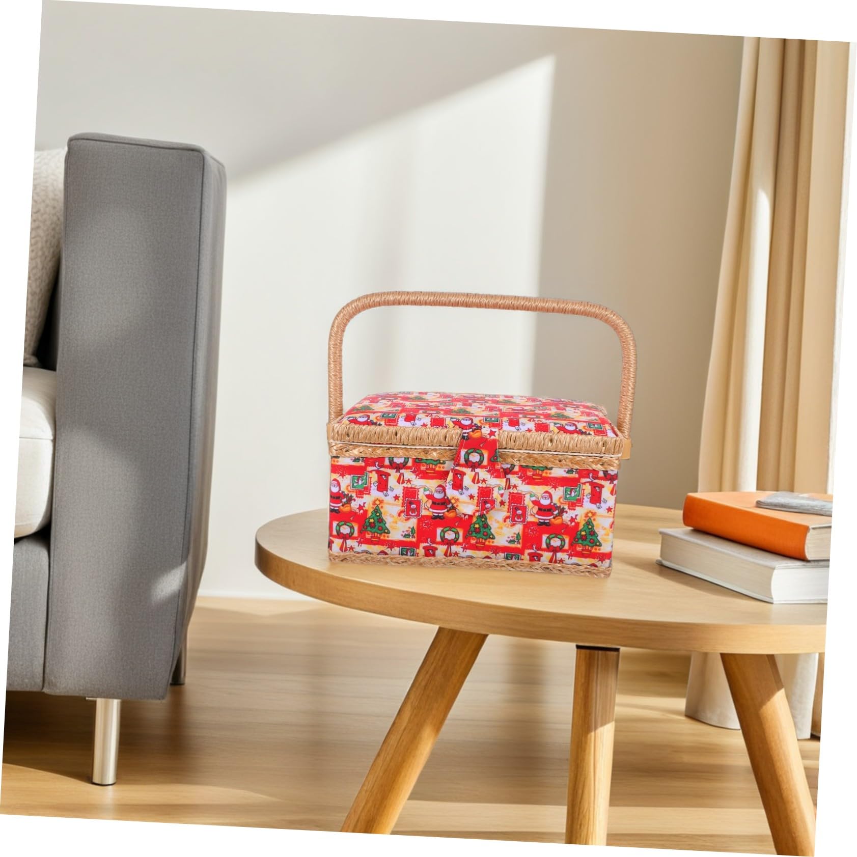 Coffret Cadeau De Couture Organisateur De Panier à Couture avec Plateau Amovible Coussin à Épingles Intégré Et Poche Intérieure pour Rangement De Fournitures