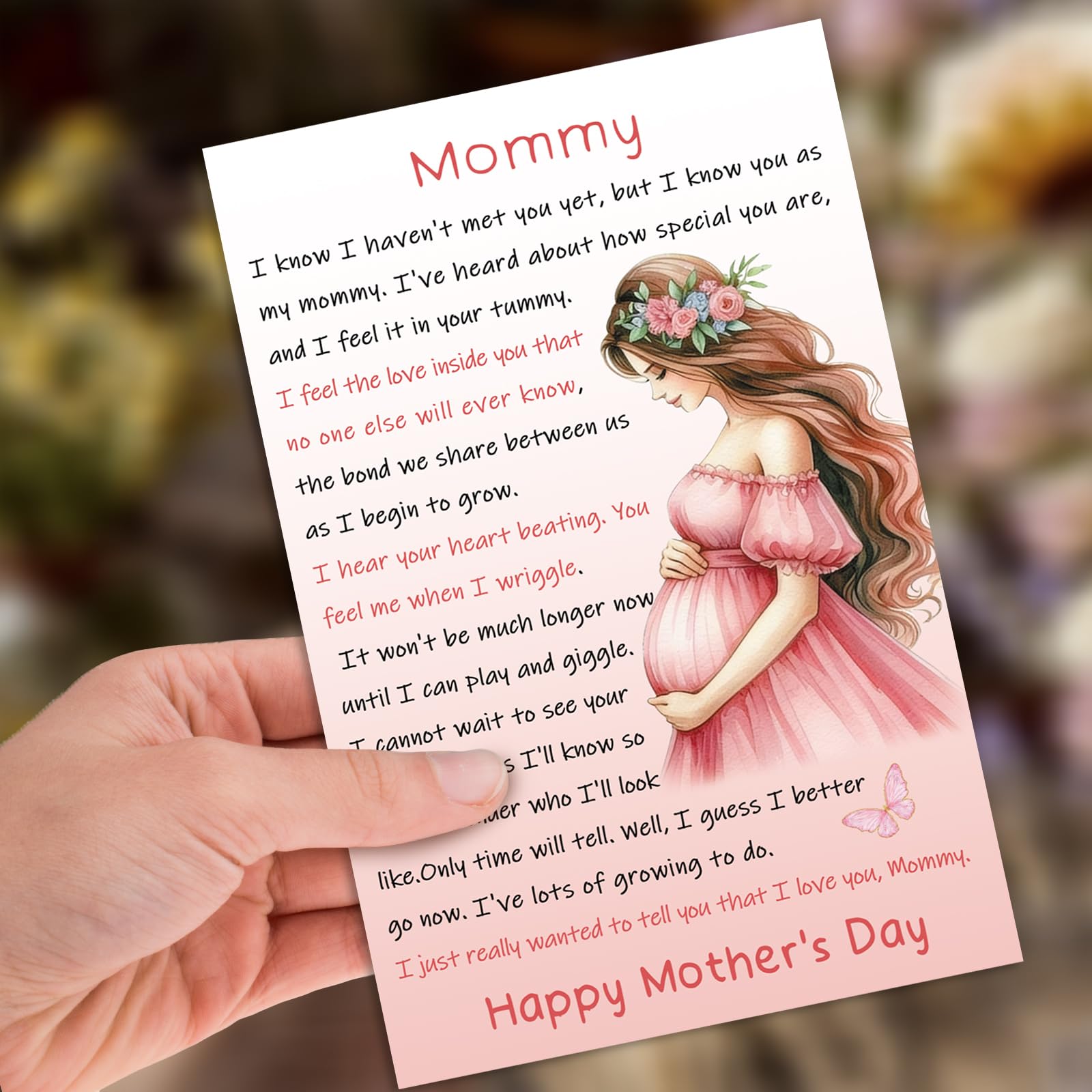 Mother's Day Card for Mother To Be, Mothers Day Card Gift for Mom to Be, Greeting Card for Expecting Mom