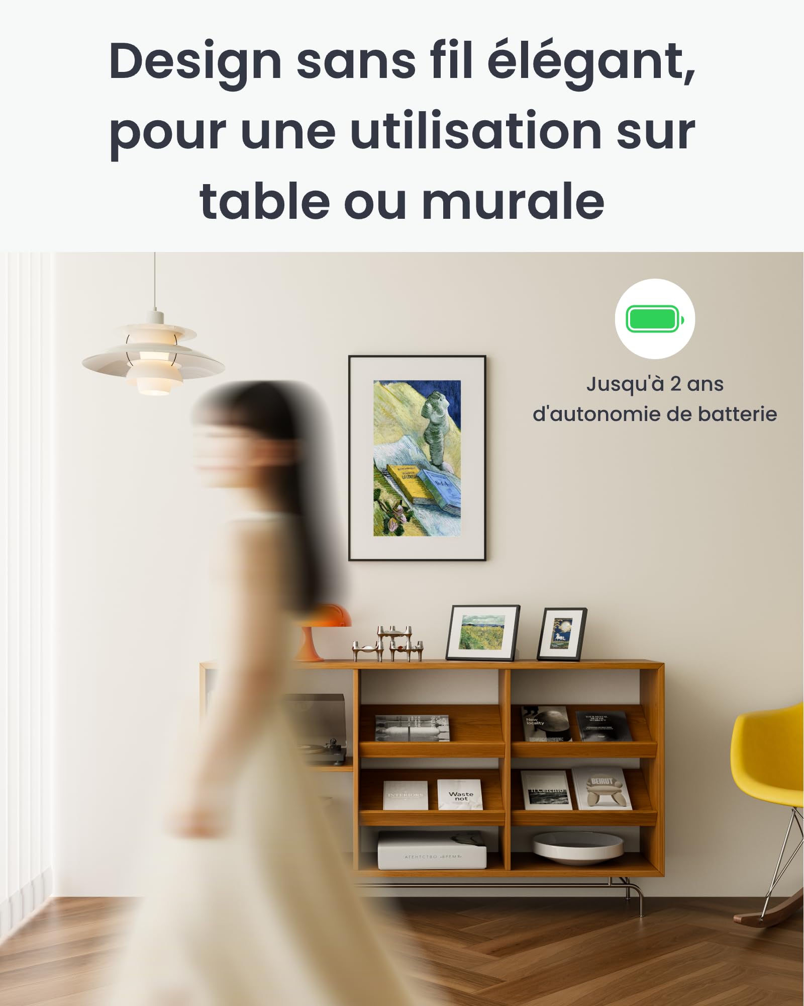 SwitchBot Cadre d'art Numérique IA, 13.3'' Cadre Photo Numérique sans Câblage, Écran Électronique-Ink, Autonomie Ultra-Longue, Cadre Photo Numérique Wi-FI, Compatible Alexa