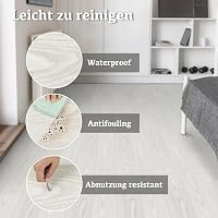 Elffloor öntapadós vinyl padló csempe, vízálló fa hatás, fehér 90x15 cm, 10 db 6