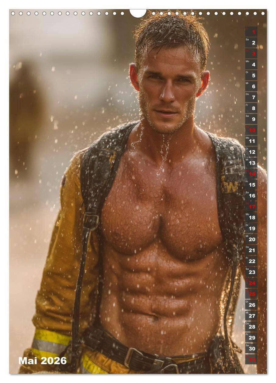 Lösch mich - Sexy Feuerwehrmänner fast nackt im Männerkalender (Wandkalender 2026 DIN A3 hoch), CALVENDO Monatskalender: Erotischer Männerkalender: ... mit Sixpack im Einsatz. (CALVENDO Erotik)