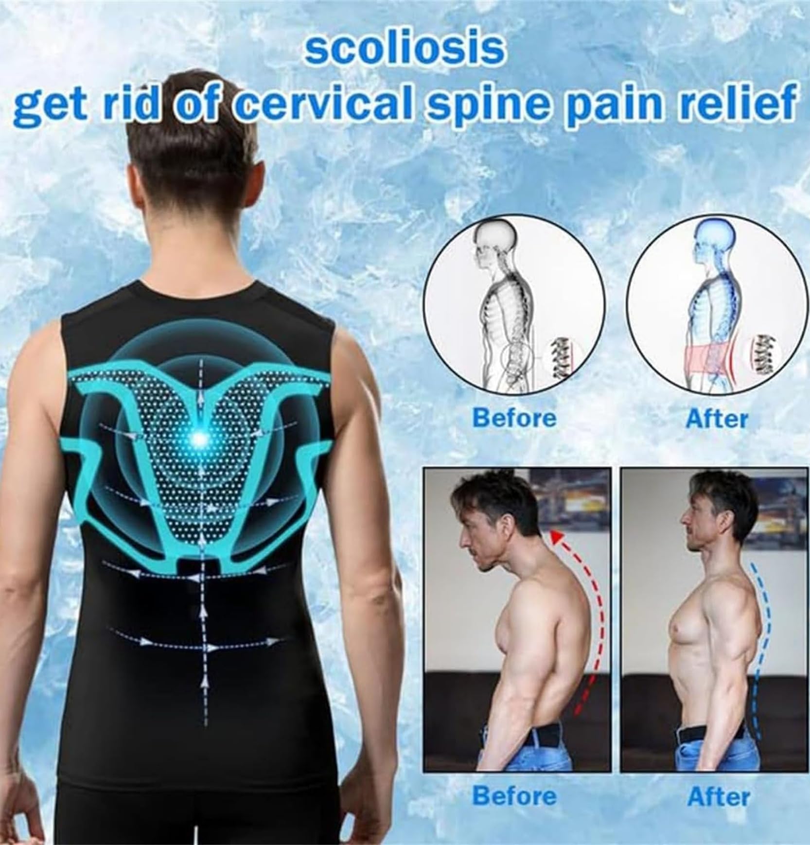 Ironfit - Camiseta de compresión para hombre, adelgazante, para entrenamiento, moldeadora iónica, sin mangas, control de abdomen, chaleco moldeador de cuerpo para gimnasio