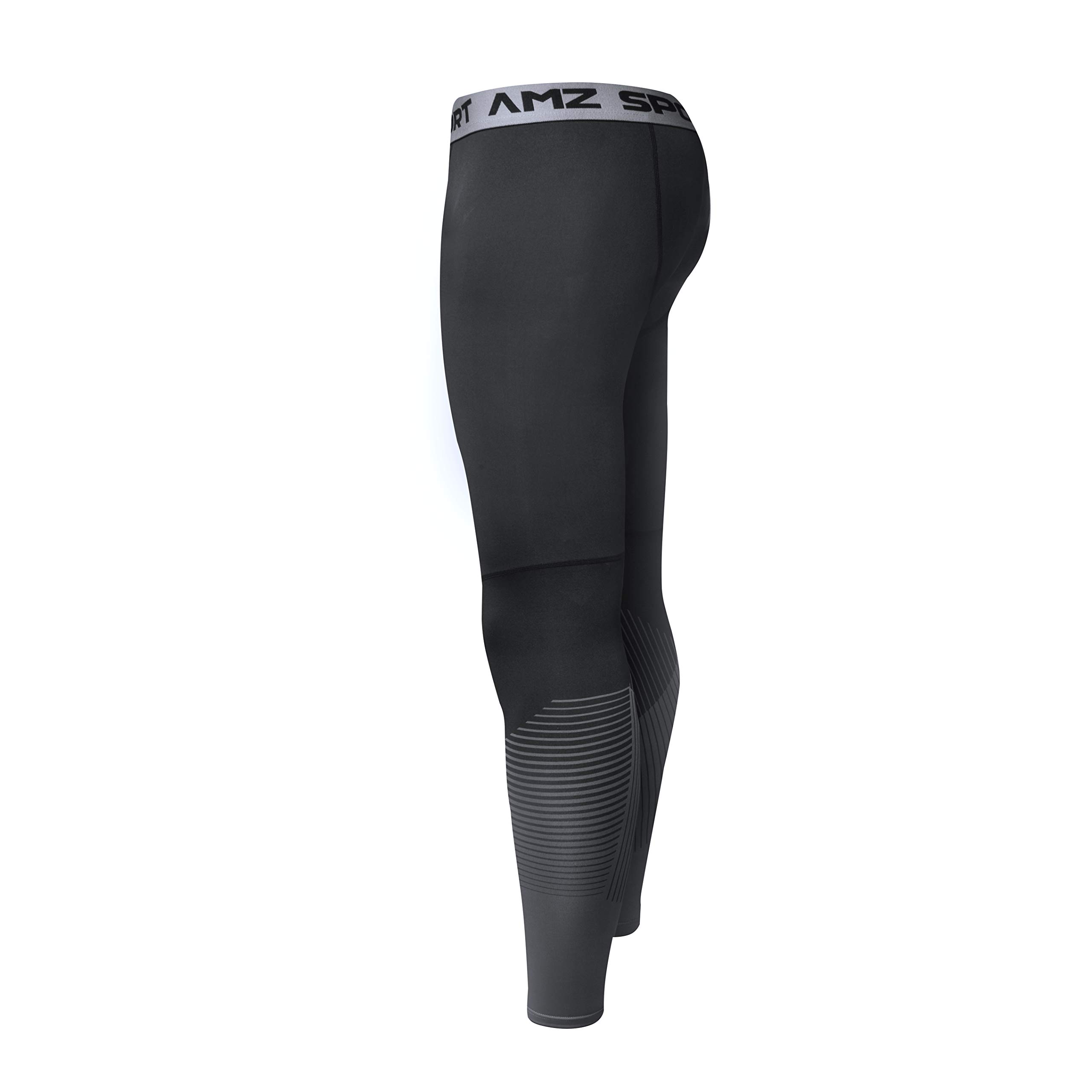 AMZSPORT Pantaloni per Compressione Sportiva da Uomo Asciugatura Veloce Leggings di Baselayer da Allenamento Nuova Generazione