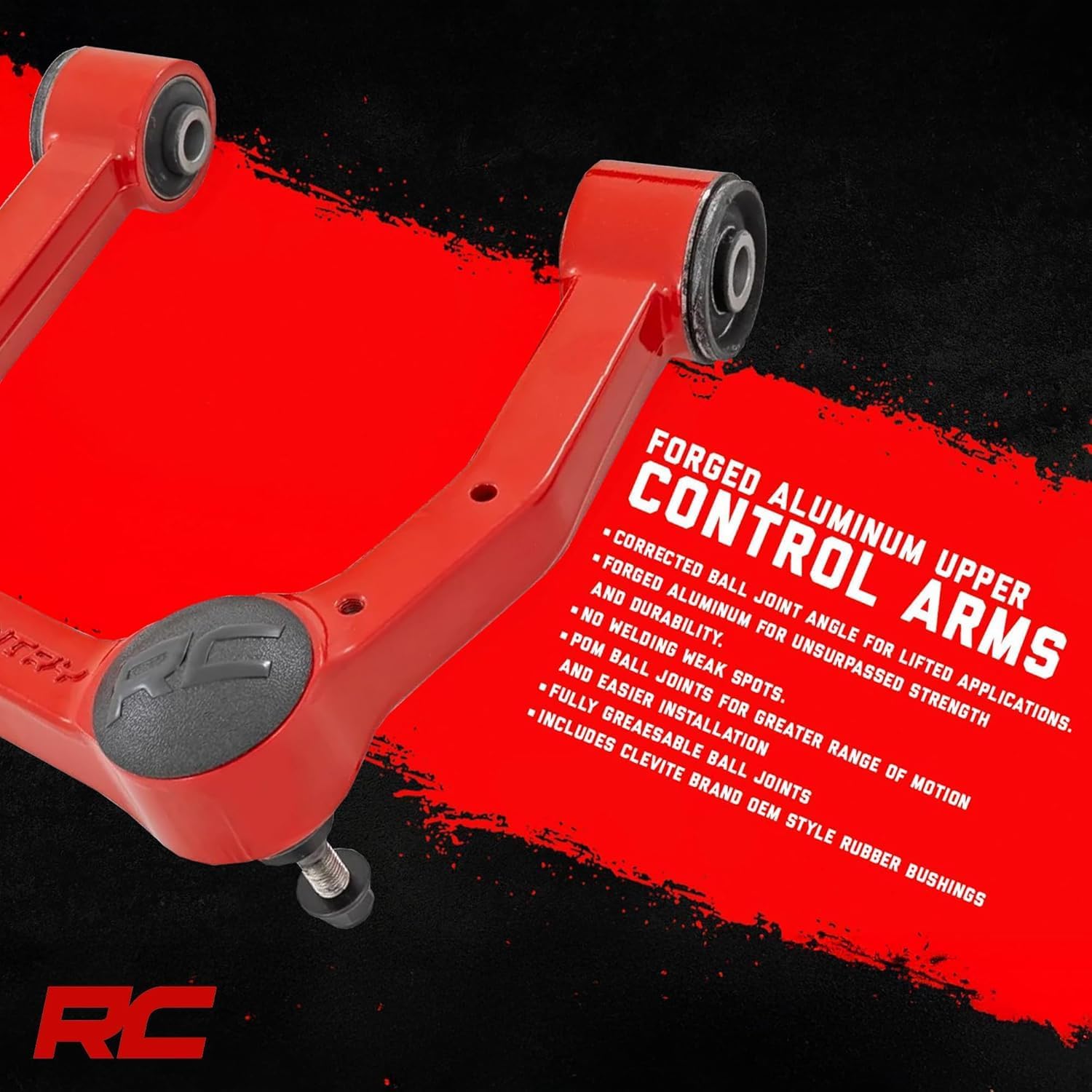 Rough Country Forged Upper Control Arms for 2005-2024 Tacoma | Red - 74201ARED