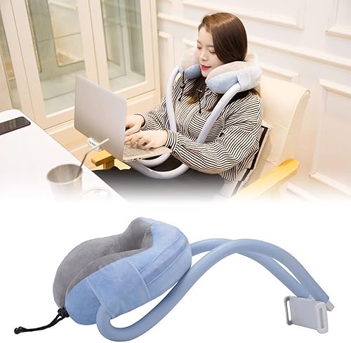 Miniatura 6 de Alomejor Soporte de teléfono para almohada de cuello, cómodo, soporte de teléfono de estabilidad para cama, hogar, viajes, exteriores (azul claro)