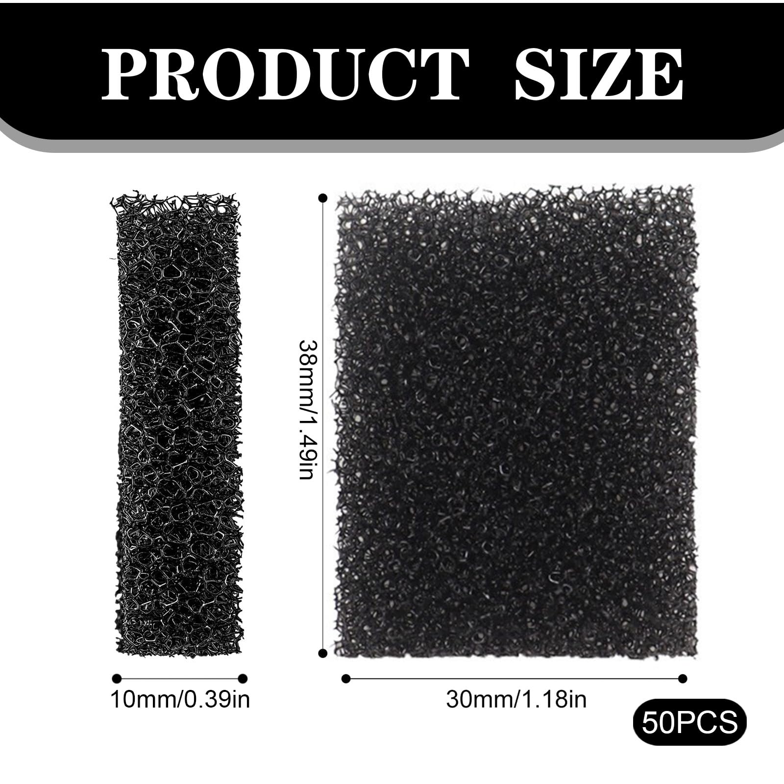 50PCS Foam Filters Replacement for Petkit Eversweet 3 Pro Pet Fountain Black Cat Sponge Water Filters Compatible with — view 2