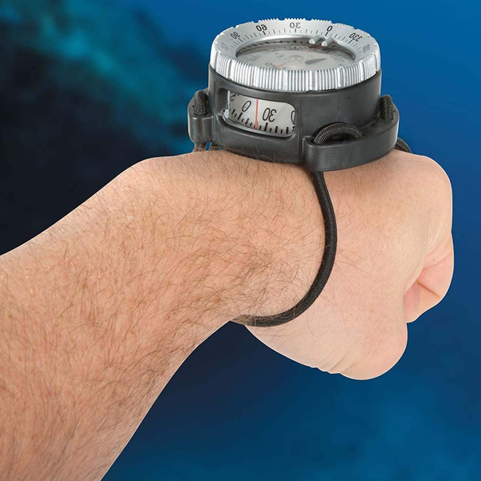 Brújula de buceo para surf, luminosa, subacuática, de 50 m, brújula de muñeca, visión nocturna, resistente al agua, brújula de navegación con correa elástica, brújula de muñeca, brújula de buceo, brúj