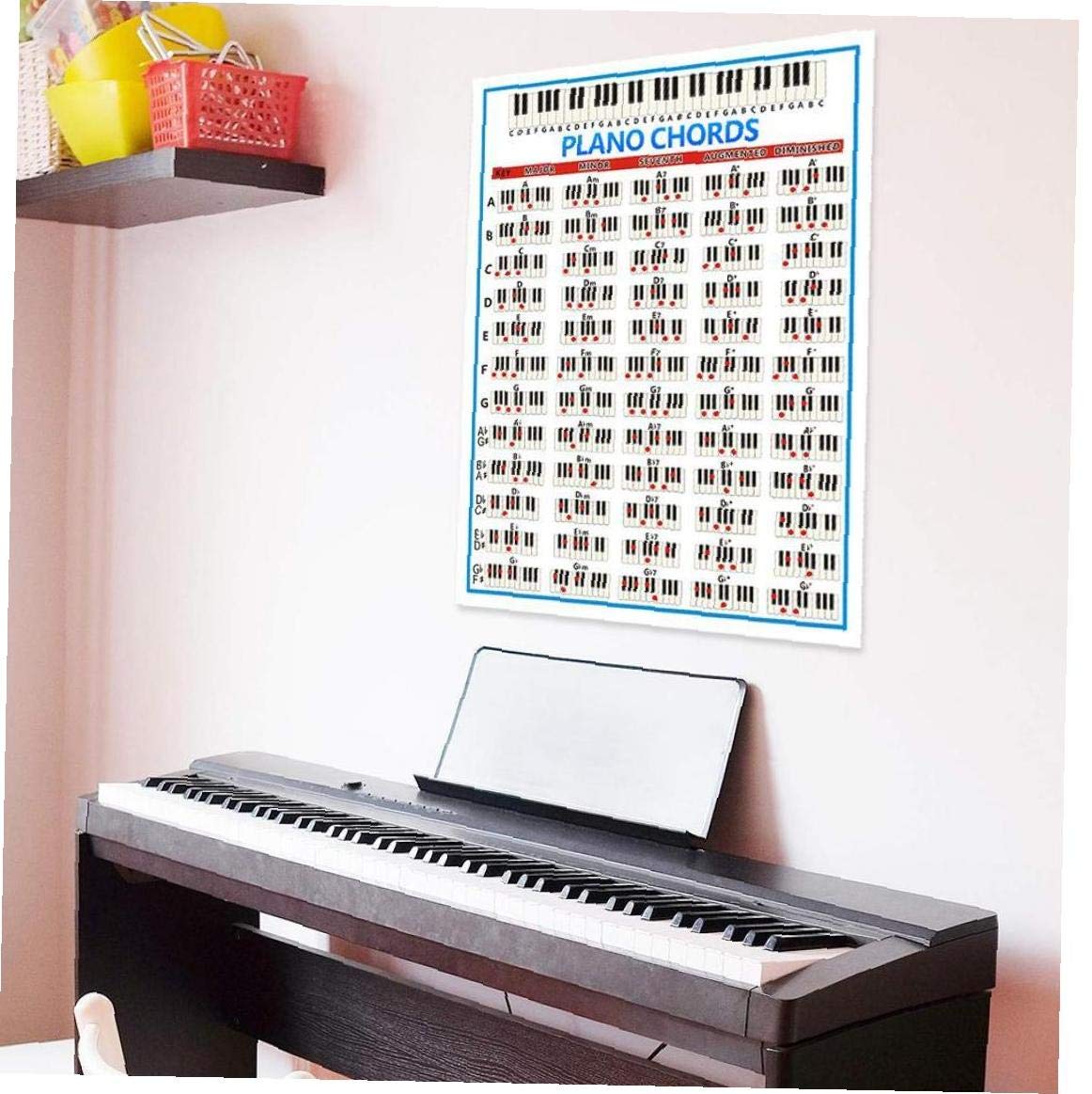 UPKOCH Tableau Piano 88 Notes Clés Papier D'Entraînement Enroulable Pour Débutants Et Adultes