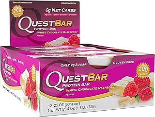 Nutrition, QuestBar, Protein Bar, White Chocolate Raspberry, 12 Bars, 2.1 oz (60 g) Each