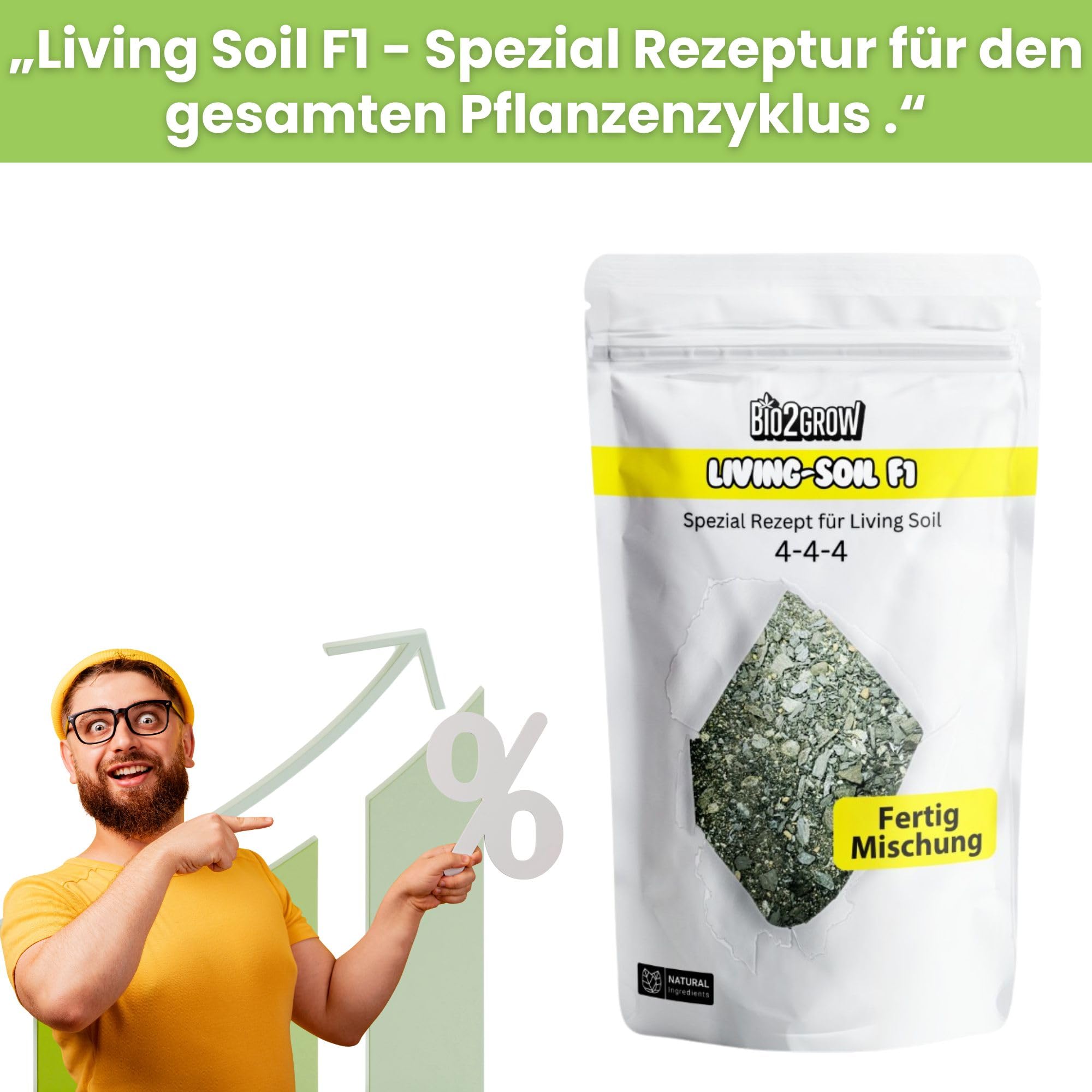 Living Soil F1 Dünger 2,4KG Organischer Bodenaktivator für lebendige Erde