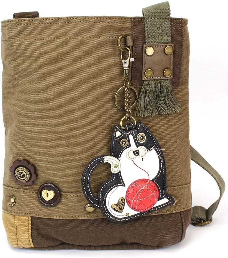 Chala Fat Cat Patch Crossbody Bag, Olive