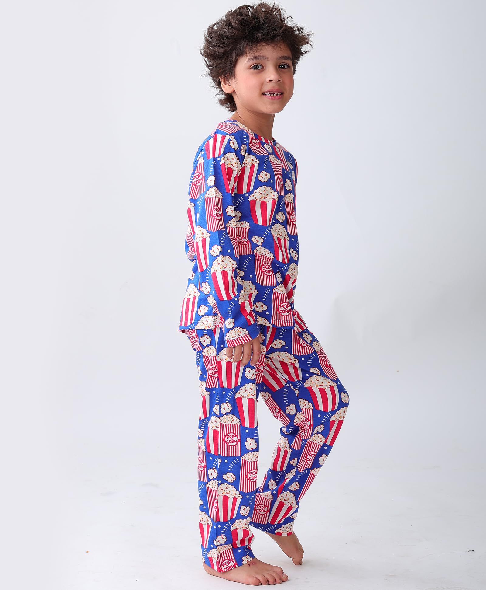 ANTHRILO Popcorn Blue Long Sleeve Pyjama Set - Blue | 6-12 Months - Image 3 thumbnail