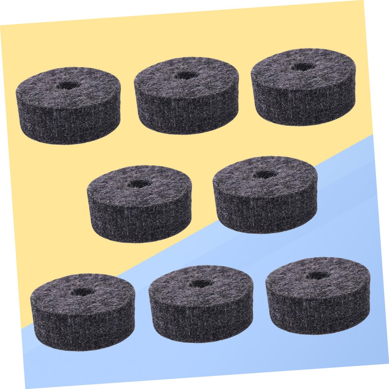 GOOHOCHY Bass Drum Pad Cymbal Felt Pads Set 8 Pcs Felt Washers for Drumming (grey)