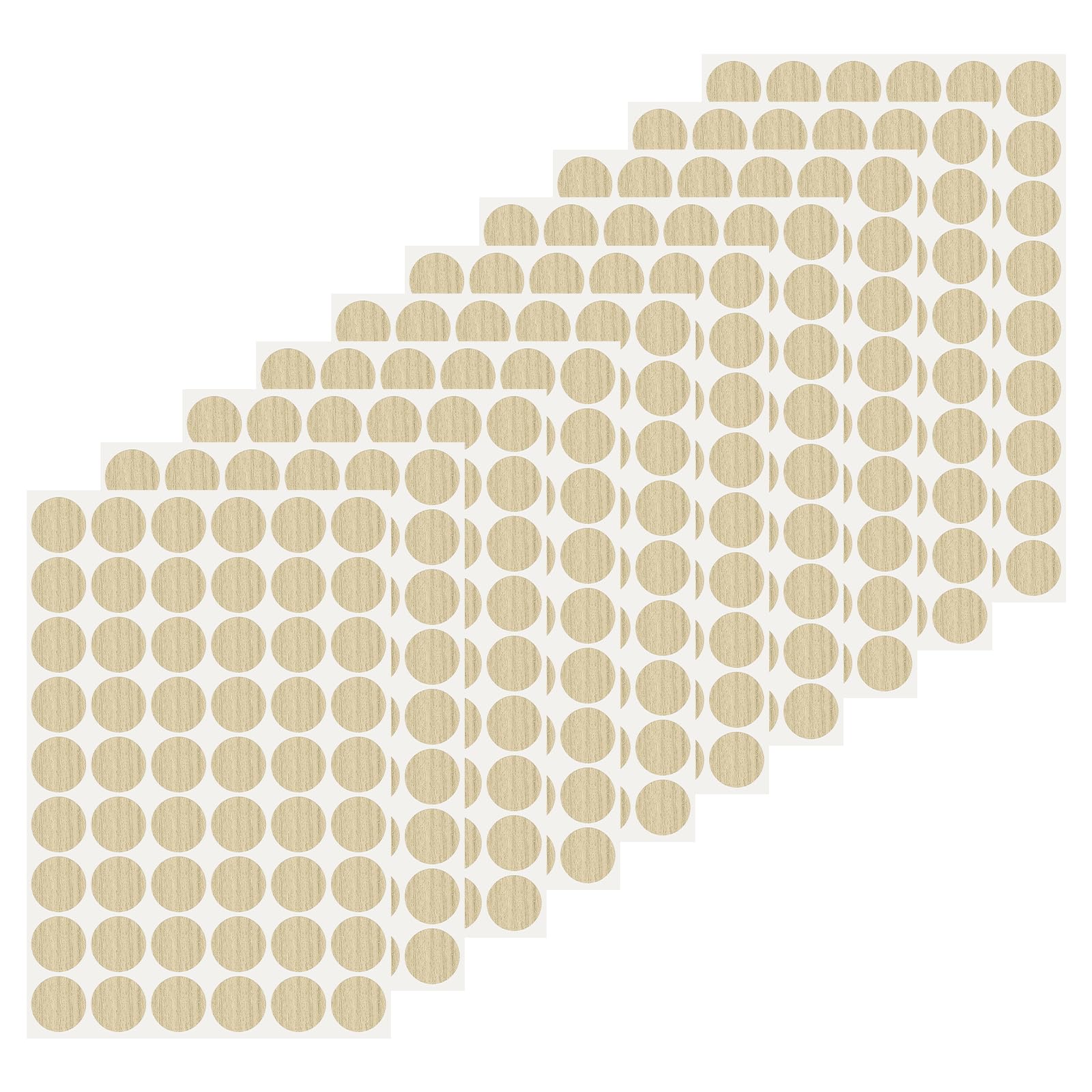 PATIKIL 540 Pcs Hole Cover Stickers, Dia. 21mm/0.8" PVC Screw Cover Caps Self-Adhesive Wood Stickers for Dustproof Decoration Furniture Cabinet Wardrobe Desk, Light Wood