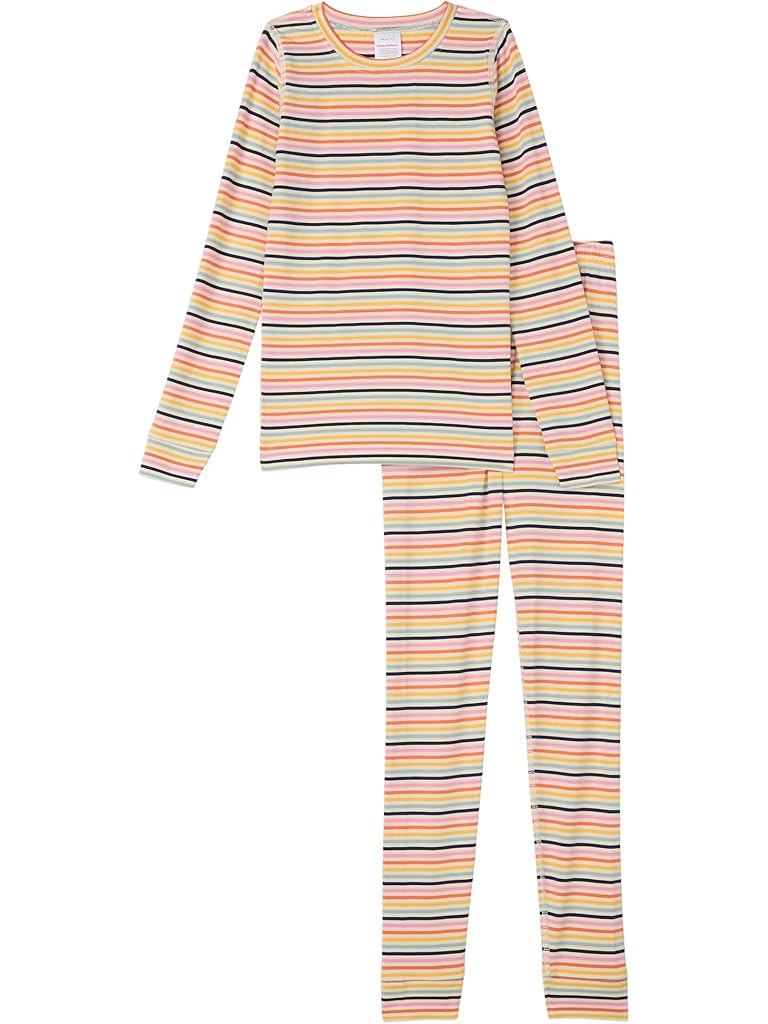 Multi Hanna Andersson Striped Long John Pajama Set in HannaSoft™ (Infant/Toddler/Little Kid/Big Kid)