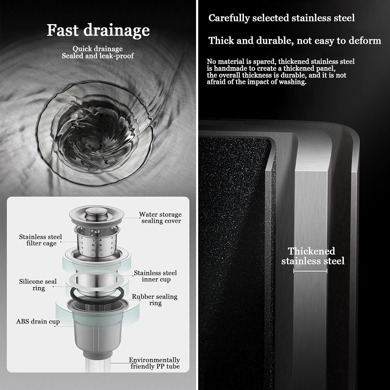 Commercial Floor Mop Sink with faucet, Stainless Steel Utility Service Basin Slop Cleaning Sink/Strainer, Freestanding Vertical industrial Sewage tank for balconies, laundry rooms, industries