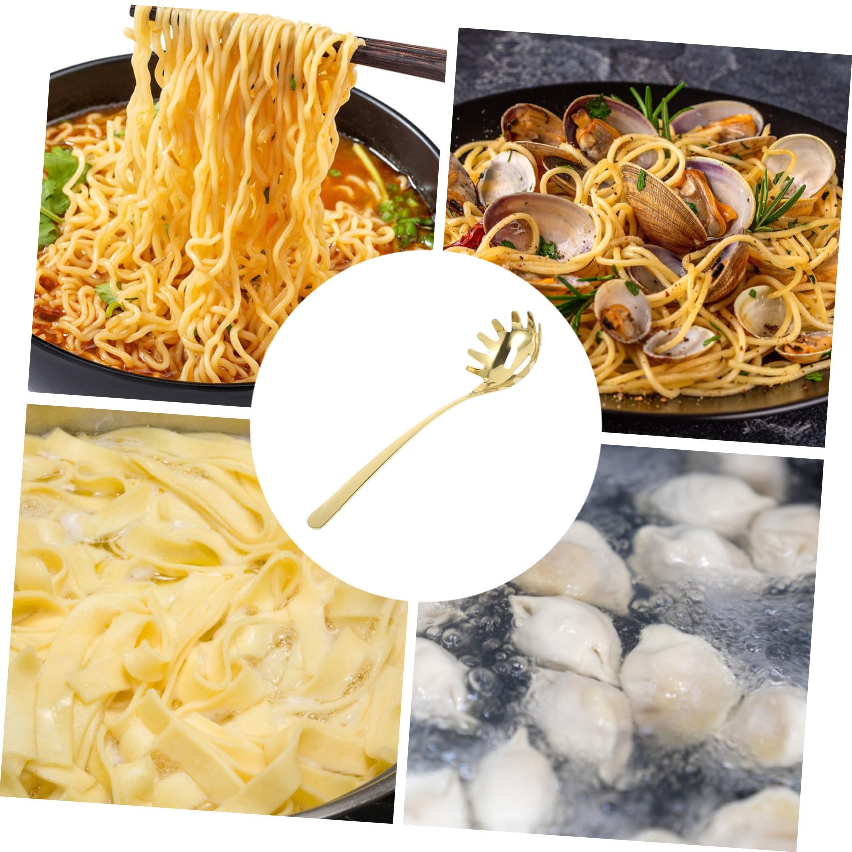 Nudellöffel aus 304 Edelstahl mit Küchensieb Funktion Mehrzweck Küchen Pasta Servierer Langlebig den Täglichen Gebrauch der Küche