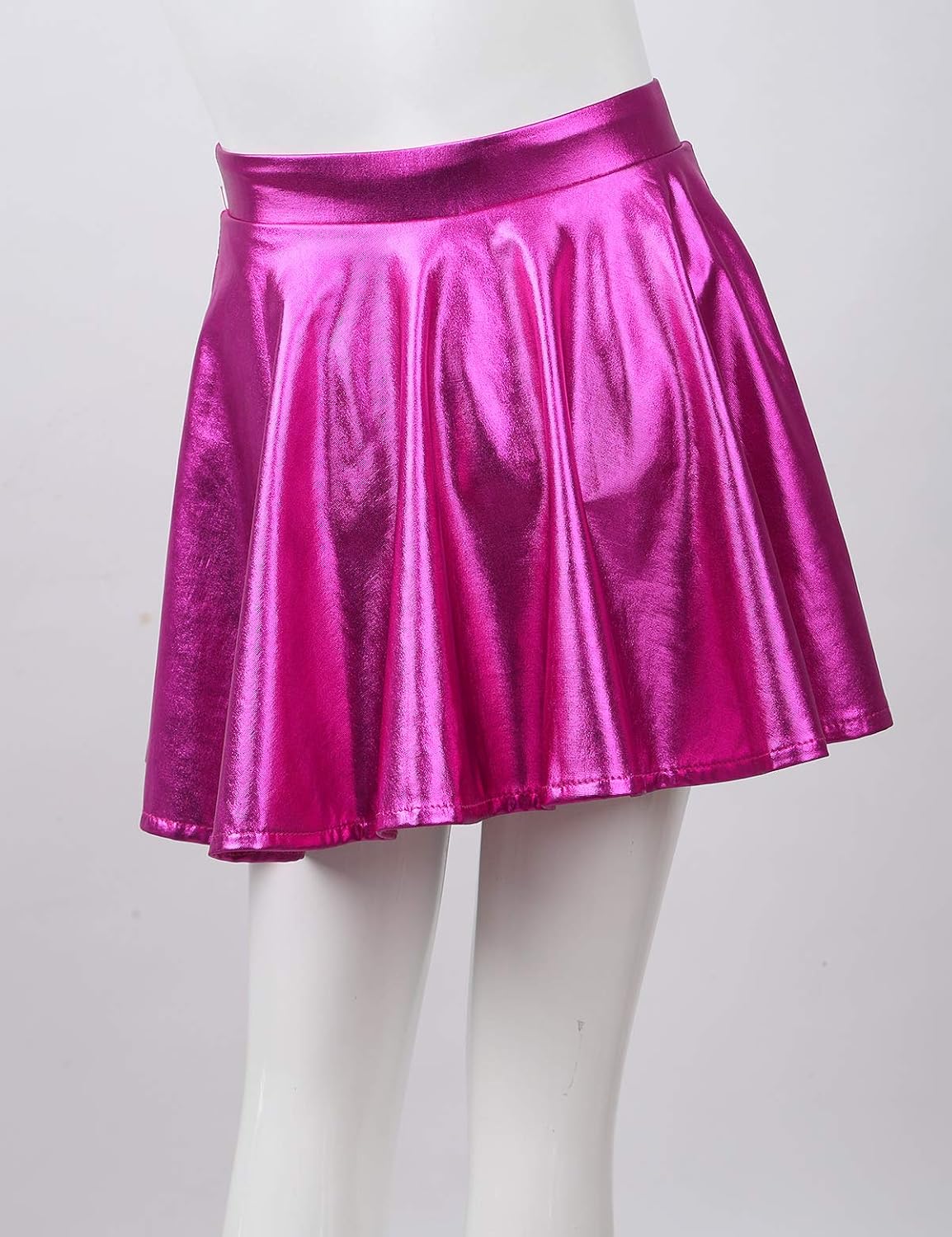 Alvivi Kids Girls Metallic Shinny Skirts Pleated Dance Athletic Skater Skorts Mini Skirt High Waist Skort