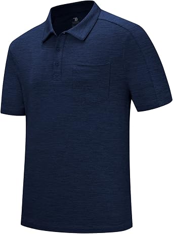 Gopune Mens Polo Shirts Short Sleeve Dry Fit Casual Sports Golf Collared Shirts with Pocket