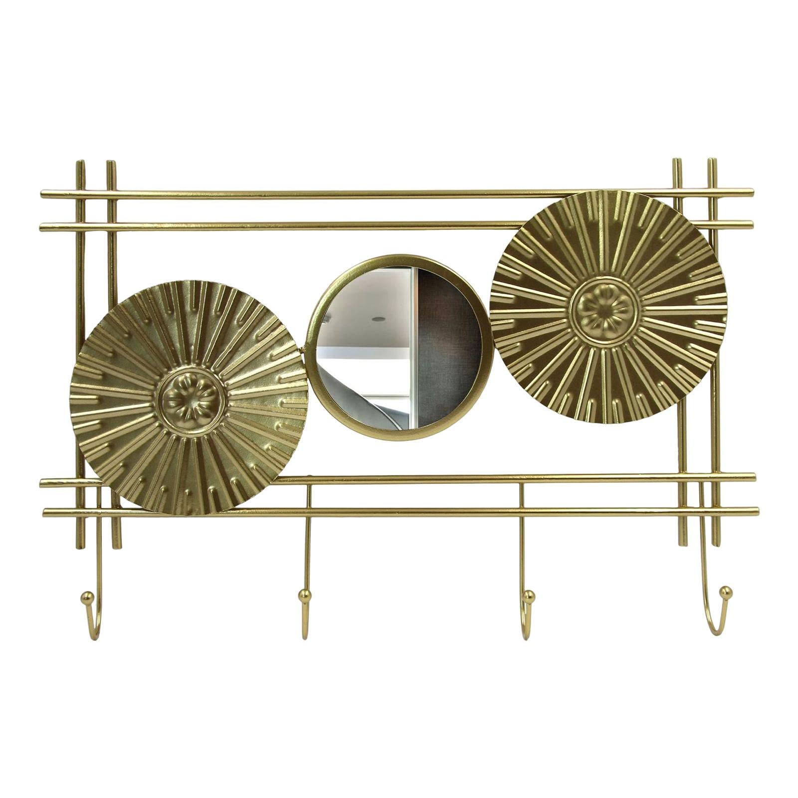 Support rangement mural en fer avec crochet porte-clés et cintre pour écharpe et manteau