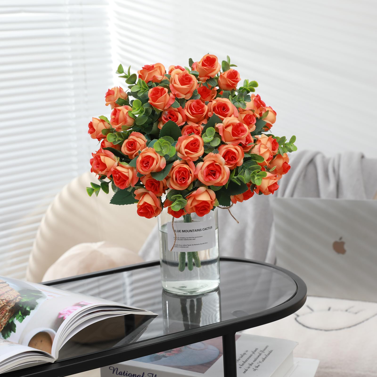 HTN - 10 Pezzi Rose Artificiali Fiori Di Seta Bouquet Da Sposa Rosa