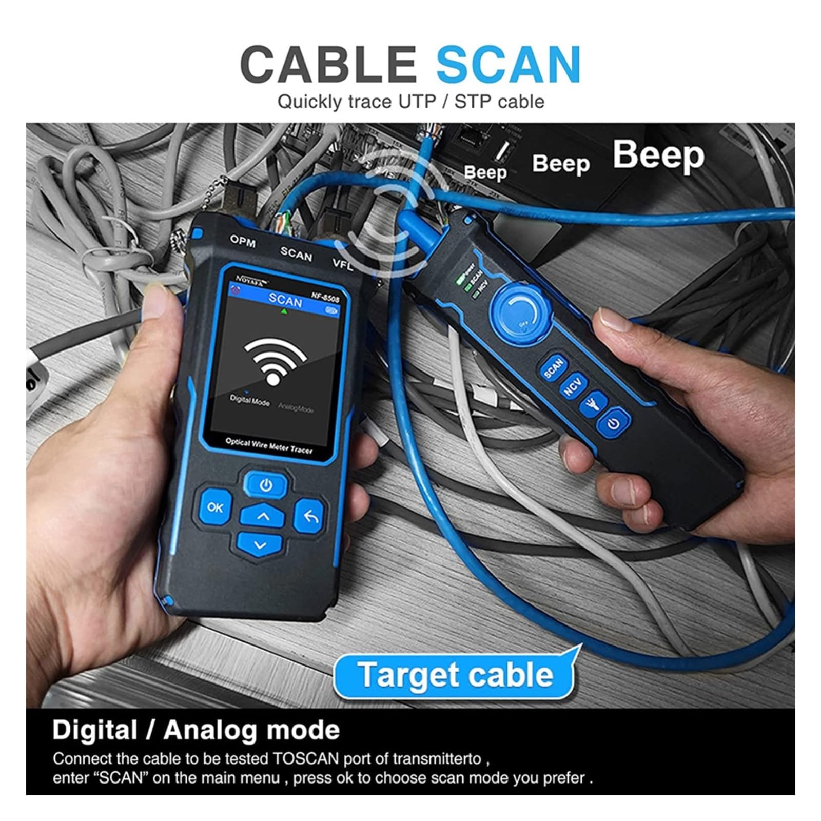 Herramienta De Red Visualización Trazadores Cables, Medidor Longitud, Mapa Líneas, Probador, Inspector, Potencia Óptica Identificación Precisa Eficaz