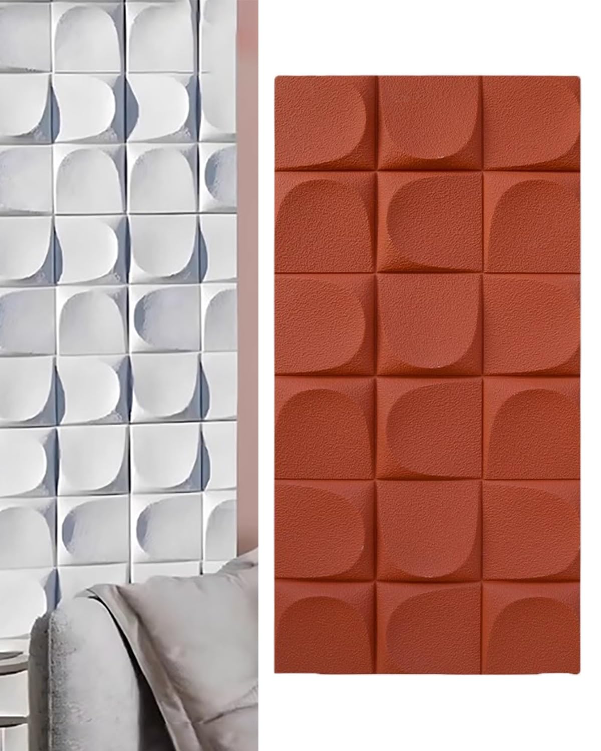 Paneles de Pared Decorativos 3D insonorizados, Paneles de Revestimiento de PU Impermeables y cortables para Reducir el Ruido y Mejorar la estética en Salas de Estar y dormitorios.