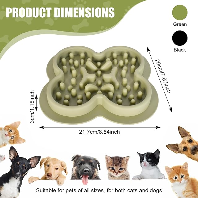 Foto 7 de 7 de 2 Piezas Comederos Perro Antivoracidad,Comederos De Silicona,Comedero con Obstáculos para Perros,Comedero…