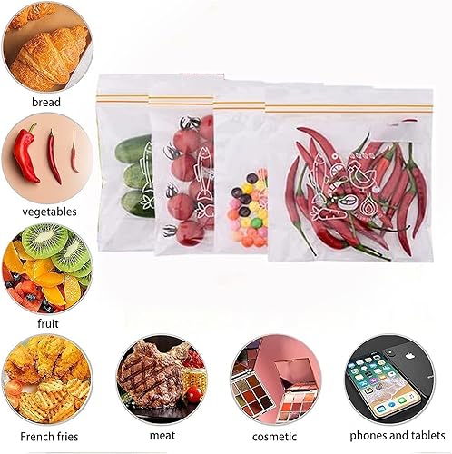 Miniatura 7 de LMHEJING 5 paquetes de contenedores para nevera con 40 bolsas de almacenamiento de alimentos contenedores de almacenamiento de frutas para nevera