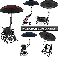 Vista 5 de UPF 50+ Paraguas de golf con abrazadera universal ajustable, paraguas portátiles para la lluvia, apertura y cierre manual, para silla de playa