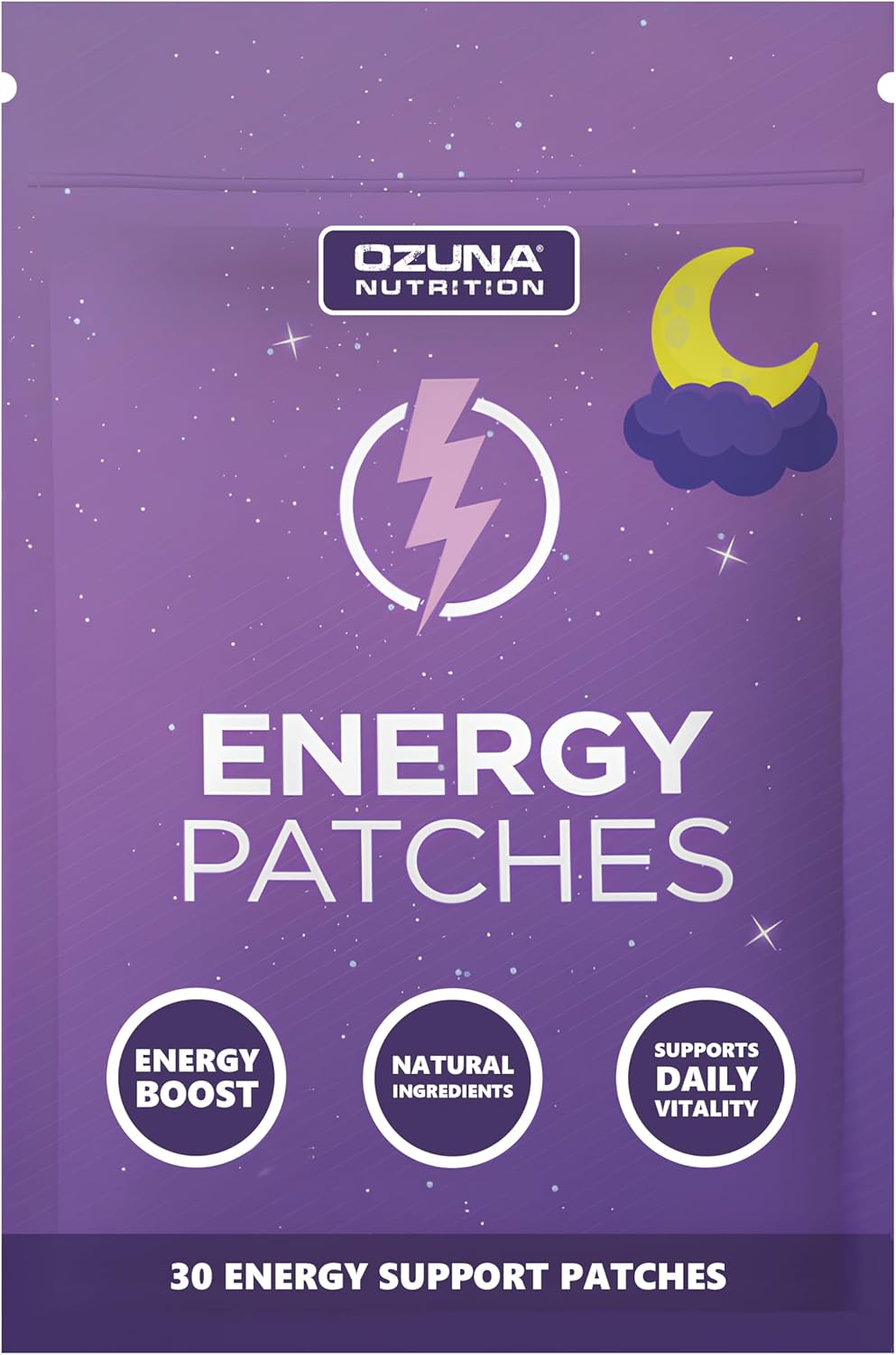 Energy Support Patches | with B-Complex Vitamins B1, B2, B3, B5, B6, B7, B9 & B12 | Vegan, Waterproof | Daytime Energy & Vitality Patch, Pill-Free, Caffeine-Free Supplement | 30 Patches