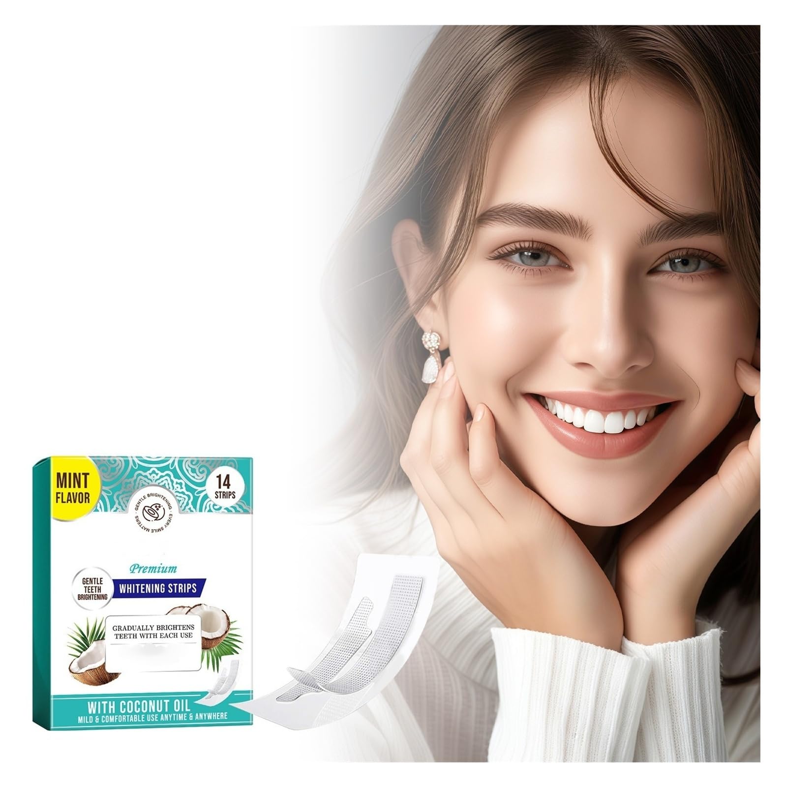 Confezione da 14 strisce for la cura dei denti, rinfresca delicatamente e rimuove le macchie for un sorriso comodo e luminoso(2pcs)