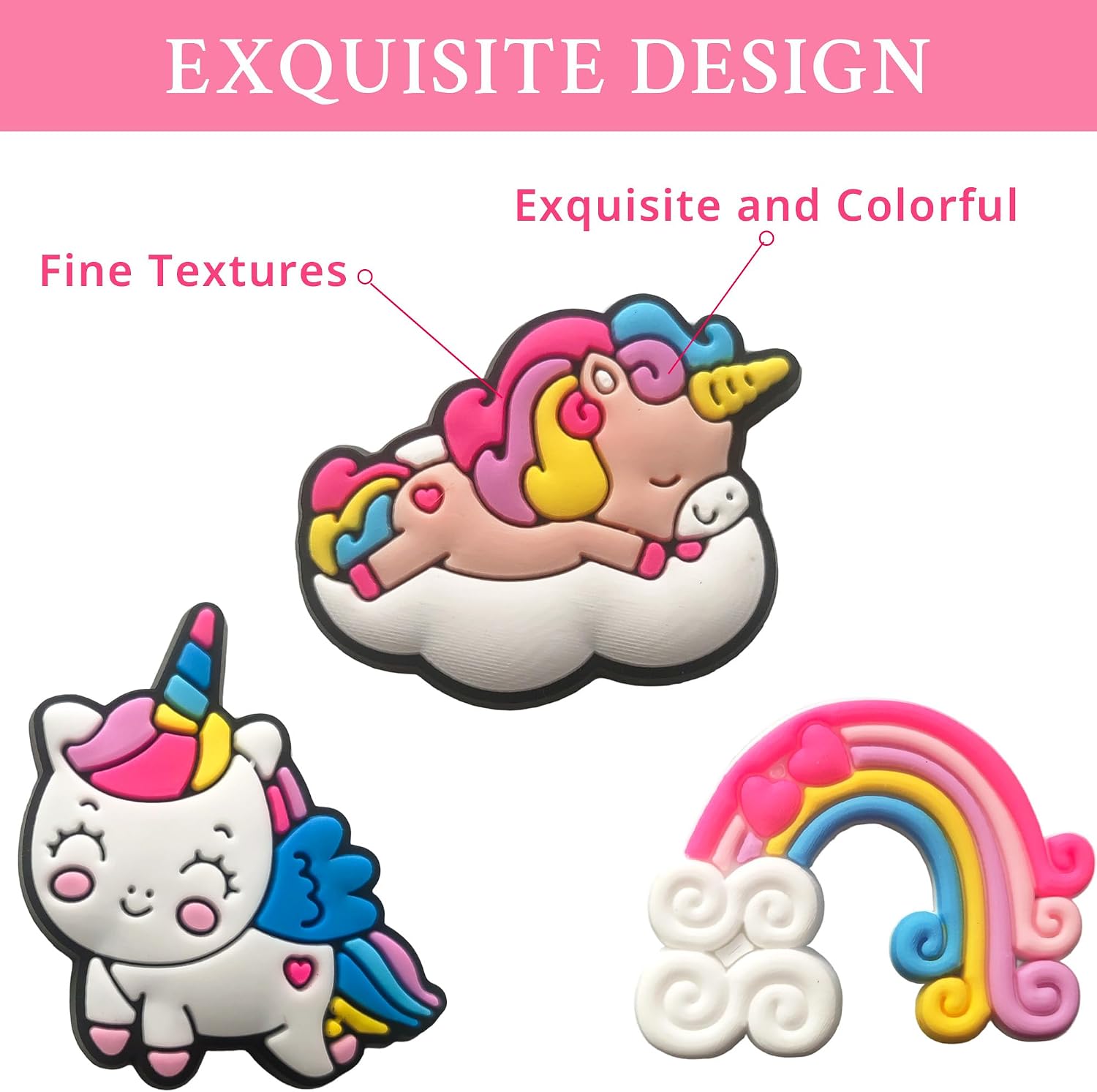 Unicorn Shoe Charms for Girls Kids,12 Pack Cute Shoe Decoration Pins for Clog,Kawaii Accessories for Women Teens Party Favors Gifts